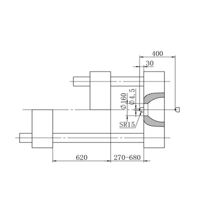 Kundenspezifisches Karosserieteil. Spritzgießmaschine mit fester Pumpe SLA368